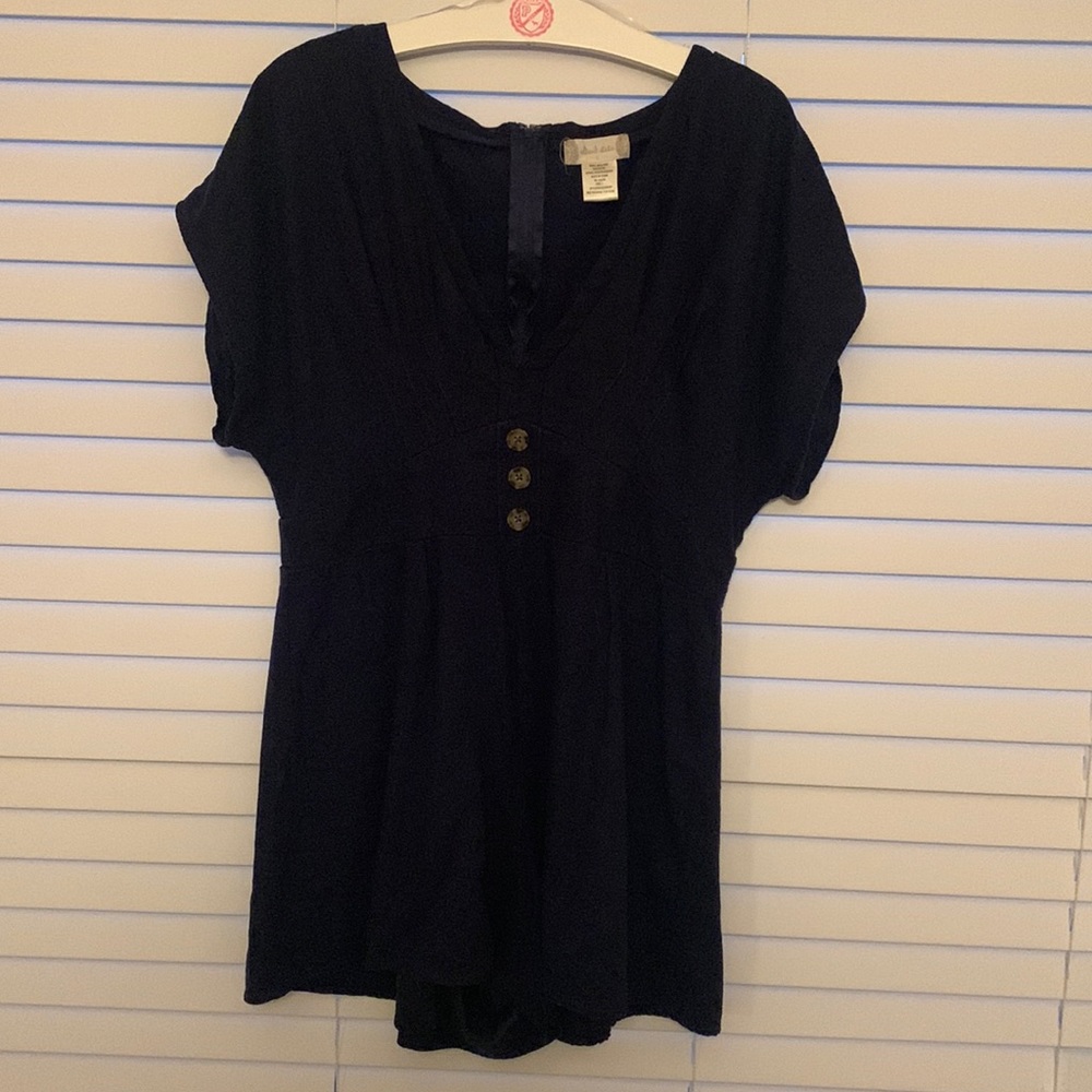Navy blue romper, v neck style, altar’d state brand